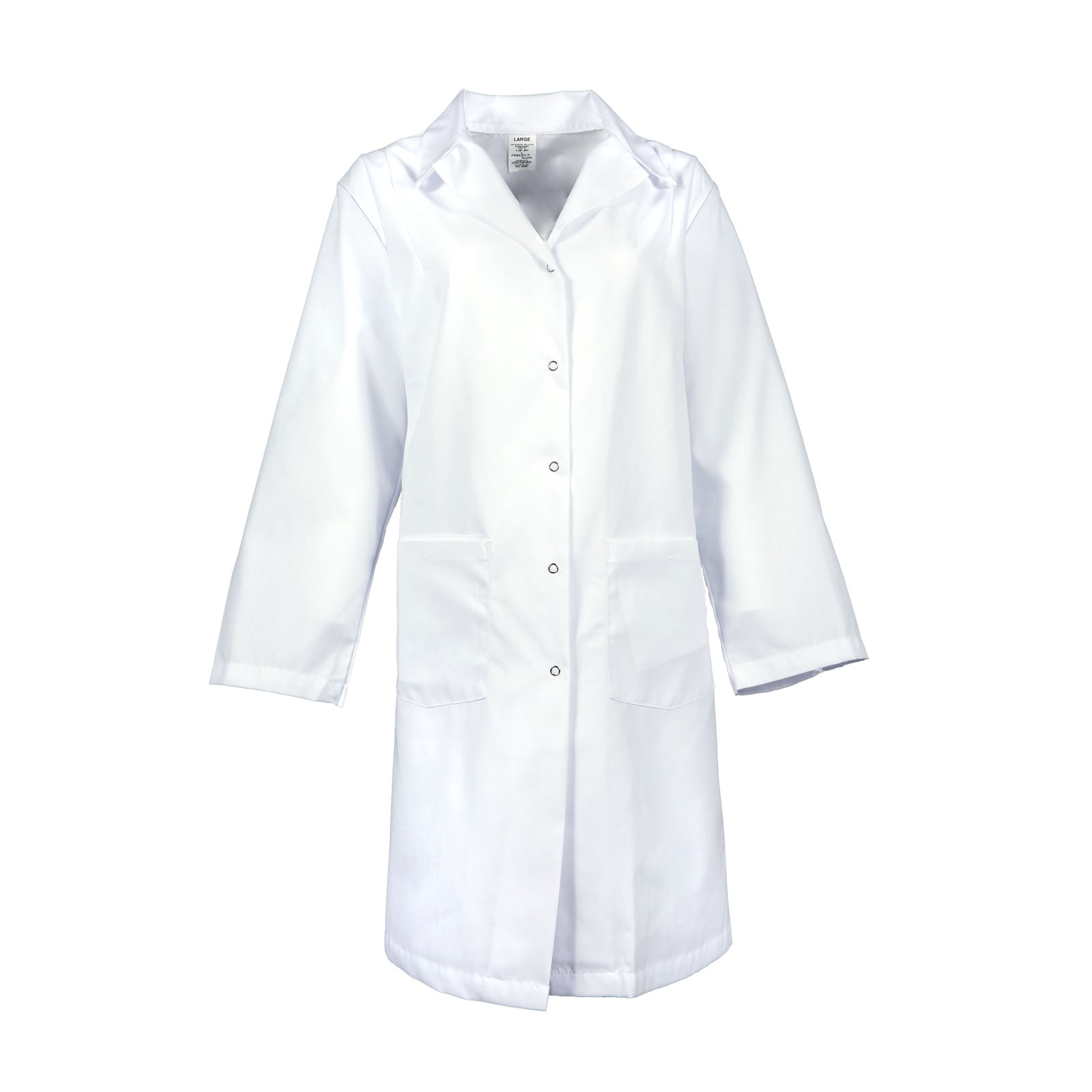 #L18F Pinnacle Textile Female Lab Coat w/ Snap Front, White